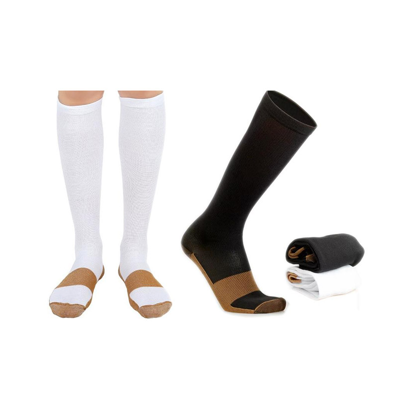 Κάλτσες Διαβαθμισμένης Συμπίεσης με Ίνες Χαλκού 2 τμχ Χρώματος Λευκό SPM DB3643
