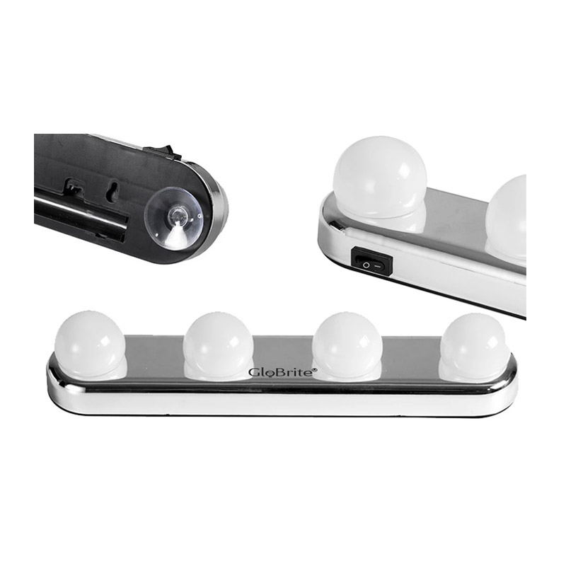Φορητό Φωτιστικό Μπάρα με 4 LED για Καθρέπτη Μακιγιάζ με Βεντούζες Globrite DB4144