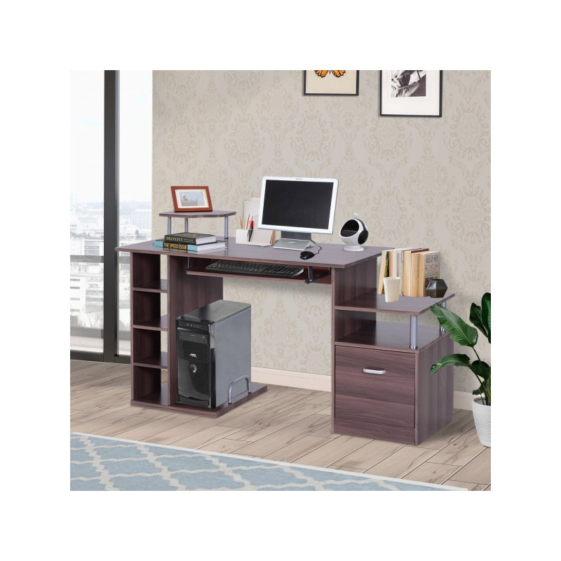 Ξύλινο Γραφείο με Θέση για Υπολογιστή και Πληκτρολόγιο 152 x 60 x 88 cm HOMCOM A2-0082