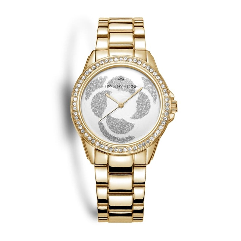 Γυναικείο Ρολόι Χρώματος Χρυσό με Μεταλλικό Μπρασελέ και Κρύσταλλα Swarovski® Timothy Stone K-012-ALGD