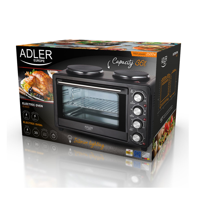 Ηλεκτρικό Κουζινάκι με 2 Εστίες Μαγειρέματος 2500 W Adler AD-6020