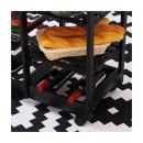 Ξύλινο Τρόλεϊ Κουζίνας με 4 Ράφια και 2 Συρτάρια 74 x 37 x 76 cm Χρώματος Μαύρο HOMCOM 801-079BK