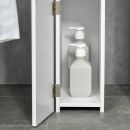 kleankin Στήλη μπάνιου με 2 ράφια και 2 ντουλάπια, Ψηλό ντουλάπι που εξοικονομεί χώρο 15,2x29,8x118cm, Λευκό