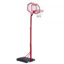 Χώρος μπάσκετ HOMCOM Ελεύθερης στάθμης με ρυθμιζόμενο ύψος 210-260 cm και ρόδες, κόκκινο