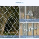 PawHut Outdoor Mesh Κυνοκομείο σκύλων με Ατσάλινη Πόρτα Κλειδώματος, 400x400x182cm, Ασημί