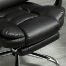 Καρέκλα γραφείου HOMCOM ρυθμιζόμενο ύψος με ανακλινόμενη πλάτη και στήριγμα ποδιών, 64,5x69x117-127 cm, Μαύρο