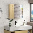 kleankin Ντουλάπι μπάνιου με καθρέφτη και 4 εσωτερικά ράφια, μοριοσανίδα, 60x15x60cm, χρώμα ξύλου