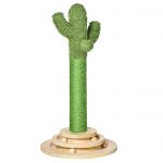 PawHut Cactus Scratching Post για γάτες, σχοινί σιζάλ και βάση με ξύλινες μπάλες, 32x32x60cm