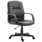 Εργονομική καρέκλα γραφείου καρέκλα γραφείου καρέκλες παιχνιδιών Vinsetto με επένδυση περιστρεφόμενη καρέκλα gaming με τροχούς, μαύρο