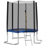HOMCOM Τραμπολίνο για ενήλικες με δίχτυ ασφαλείας και σκάλα, εσωτερική και εξωτερική χρήση, 223x223x230cm, μπλε