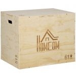 HOMCOM Ξύλινο Plyo Box σε 3 Ύψη, Plyometric Jumping Box Χωρητικότητα 120kg, 61x51x76cm