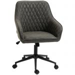 Ανακλινόμενη καρέκλα γραφείου Vinsetto ρυθμιζόμενο ύψος, PU δέρμα, αφρός και ατσάλι, 59x60x90-100 cm, γκρι