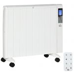 Ηλεκτρική θερμάστρα HOMCOM 1000/2000W με χρονοδιακόπτη και ρυθμίσεις θερμότητας για δωμάτια έως 15 m², 75x31x66,5 cm, Λευκό