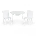 Παιδικό Σετ με Ξύλινο Στρογγυλό Τραπέζι και 2 Καρέκλες Ecotoys WH135