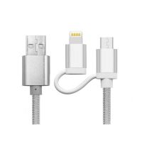 Καλώδιο USB to Lightning με Micro USB 2 σε 1 για iOS & Android Χρώματος Ασημί MWS3709