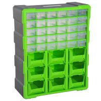 DURHAND Συρταριέρα Κουτί για αξεσουάρ Μικρά εξαρτήματα Πράσινο 38x16x47,5 cm
