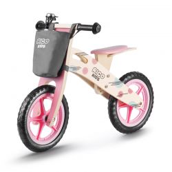 Παιδικό Ξύλινο Ποδήλατο Ισορροπίας Με Αξεσουάρ Χρώματος Ροζ Ricokids 7611