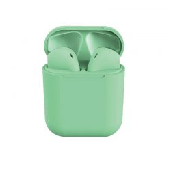 Ασύρματα Ακουστικά Bluetooth με Βάση Φόρτισης i12 TWS Χρώματος Πράσινο SPM I12-Green