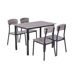 Σετ Μεταλλικό Ορθογώνιο Τραπέζι 110 x 70 x 75 cm με 4 Καρέκλες HOMCOM 835-084GY