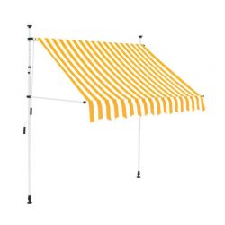 Χειροκίνητη Πτυσσόμενη Τέντα με Μανιβέλα 200 x 120 cm Χρώματος Κίτρινο Hoppline HOP1001018-1