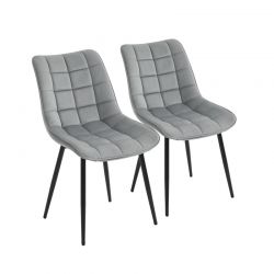 Σετ Μεταλλικές Καρέκλες με Βελούδινη Επένδυση 46 x 58.5 x 85.5 cm Χρώματος Γκρι 2 τμχ HOMCOM 835-283GY