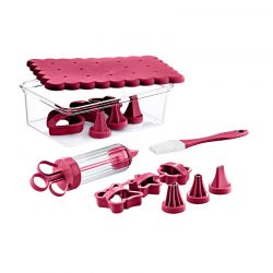 Σετ Εργαλείων Ζαχαροπλαστικής για Cookies 15 τμχ Χρώματος Ροζ Herzberg HG-CK127-Pink