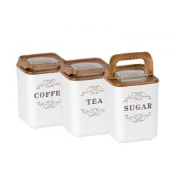 Σετ Πλαστικά Δοχεία Ζάχαρης - Καφέ - Τσάι 3 τμχ Herzberg HG-OKY237