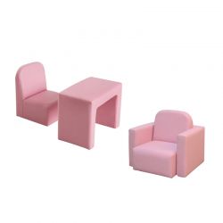 Πολυμορφικό Παιδικό Σετ με Τραπέζι και Καρέκλα 2 σε 1 Χρώματος Ροζ HOMCOM 310-021PK
