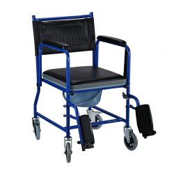 Αδιάβροχο Αναπηρικό Αμαξίδιο με Αφαιρούμενη Τουαλέτα 42 cm Χρώματος Μπλε HOMCOM 713-011