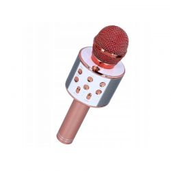 Ασύρματο Μικρόφωνο Καραόκε Bluetooth με Ενσωματωμένο Ηχείο Χρώματος Ροζ-Χρυσό SPM WS858-Rose-Gold