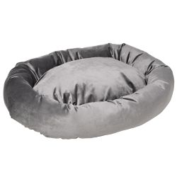 Κρεβάτι σκύλου με επένδυση PawHut με ανασηκωμένες άκρες και μαξιλάρι, αφαιρούμενο βελούδινο κάλυμμα, 81,5x58x18 cm - Σκούρο γκρι