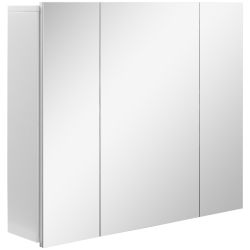 kleankin Ντουλάπι Μπάνιου με 3 Πόρτες Καθρέφτες και Ρυθμιζόμενα Ράφια, 70x15x60cm, Λευκό