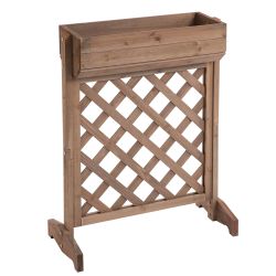 Outsunny Raised Outdoor Planter with Trellis for Climbing Plants