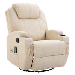 Καρέκλα μασάζ HOMCOM Relax με 8 πόντους, 5 λειτουργίες και 2 Ένταση - Κρέμα