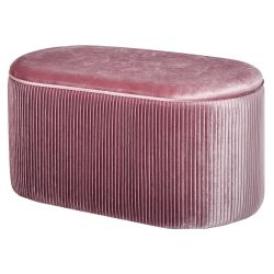 HOMCOM Pouf Storage Velvet Ταπετσαρία για Υπνοδωμάτιο και Είσοδο Ροζ