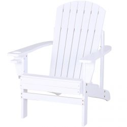 Outsunny Garden Chair Adirondack σε λευκό ξύλο 97x72,39x93 cm