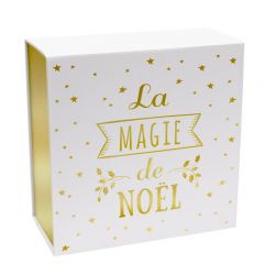 Χάρτινο Χριστουγεννιάτικο Κουτί Δώρου 25 x 25 x 12 cm Χρώματος Λευκό Party Time DI9067