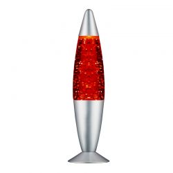 Διακοσμητικό Φωτιστικό Lava Lamp Glitter 25 W Χρώματος Κόκκινο GEM BN2245