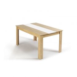 Ξύλινο Τραπέζι 140 x 90 x 75 cm Χρώματος Καφέ Ανοιχτό / Λευκό Gloria Idomya 30080247