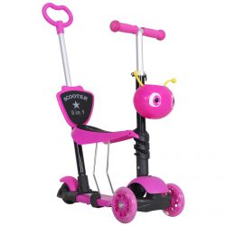 HOMCOM Scooter 3 Wheels for Παιδικό κάθισμα και λαβή με ρυθμιζόμενο ύψος