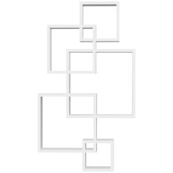 HOMCOM Μοντέρνα Κρεμαστή Βιβλιοθήκη με 5 Πλεγμένους Ξύλινους Κύβους, 49,5x10,2x86cm, Λευκό