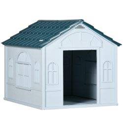 PawHut Kennel for Medium and Small Dogs max 20kg σε αδιάβροχο PP, 65x75,7x63 cm, μπλε