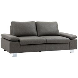 HOMCOM 2θέσιος καναπές για εξοικονόμηση χώρου για σαλόνι και γραφείο με κάθισμα με επένδυση και ρυθμιζόμενα μπράτσα, 200x88x86 cm, γκρι