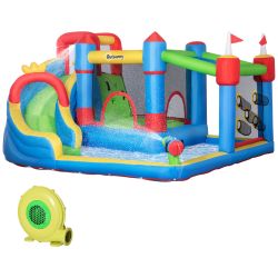 Outsunny Bouncy Castle για παιδιά με τσουλήθρα, τραμπολίνο και πισίνα, 390x300x197 cm