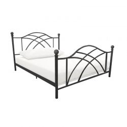 Μονό Μεταλλικό Κρεβάτι 90 x 200 cm Χρώματος Μαύρο Lotti Hoppline HOP1001132-1