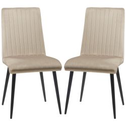 Σετ HOMCOM με 2 επικαλυμμένες καρέκλες κουζίνας με ατσάλινα πόδια και σχέδιο που εξοικονομεί χώρο, 43x58x90 cm