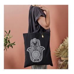 Βαμβακερή Τσάντα για Ψώνια 36.5 x 42 cm Χρώματος Μαύρο Entre Temps SH0000