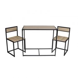 Σετ Μεταλλικό Ορθογώνιο Τραπέζι 90 x 47 x 75 cm με 2 Καρέκλες Home Deco Factory HD6615