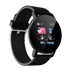 Smartwatch 119 Plus με Μετρητή Καρδιακών Παλμών Χρώματος Μαύρο SPM