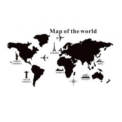 Αυτοκόλλητος Μαυροπίνακας Ανακοινώσεων από PVC σε Σχήμα Παγκόσμιος Χάρτης με Κιμωλίες Puzzle World Map 102 x 55 cm Bakaji 8054143001082